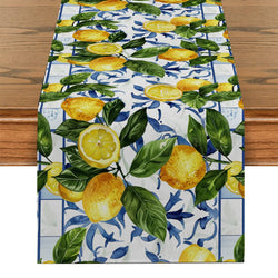 Fruit Lemon Table Runner Dresser Decor for Kitchen Holiday Party Table Runners Home Dining Room Kitchen Table Decoration