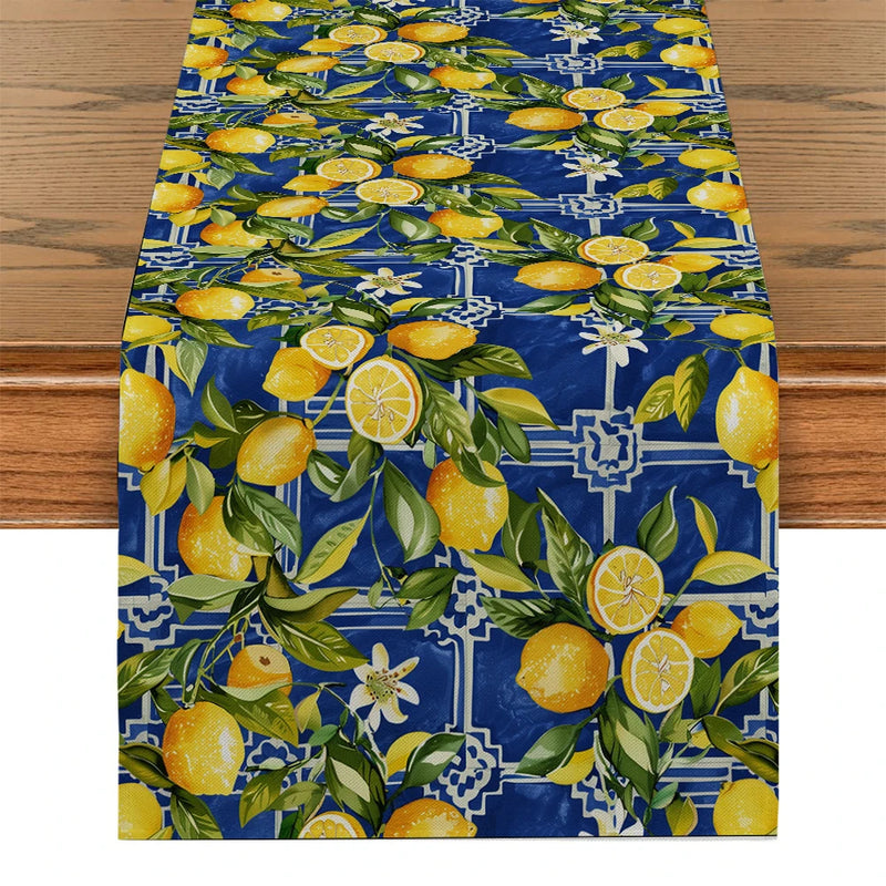 Fruit Lemon Table Runner Dresser Decor for Kitchen Holiday Party Table Runners Home Dining Room Kitchen Table Decoration