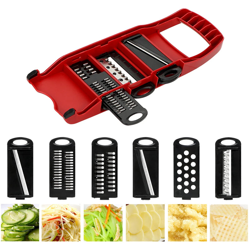 HILIFE Cooking Tool Sets Kitchen Gadget Vegetable Mandoline Slicer Multi-function Grater Fruit Cutter 6 Blades Slicer