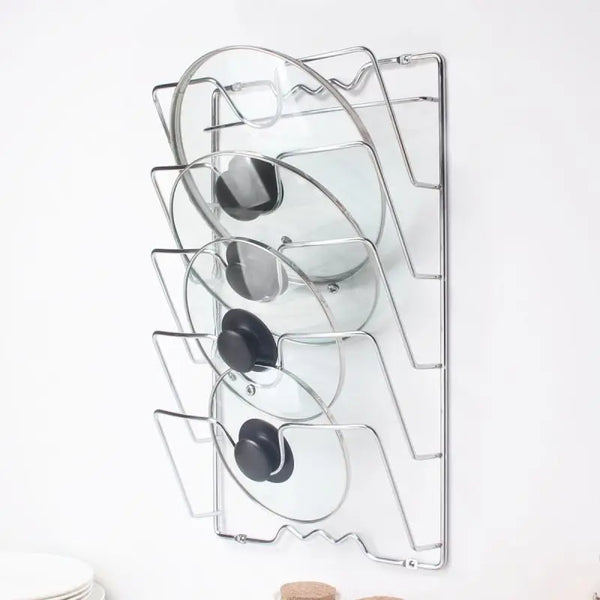 Kitchen Organizer Rack Wall Hanging Pot Cover Rack Five-Layer Pot Lid Metal Rust-Free Multifunctional Rack Pot Lid Storage Rack