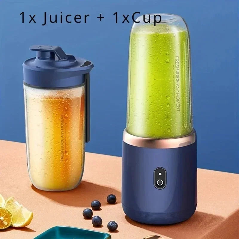 Portable Fruit Mixers Juicers Double Cup Fruit Juice Blenders Summer Electric Juicer USB 6 Blades Juicer Cup Machine for Kitchen