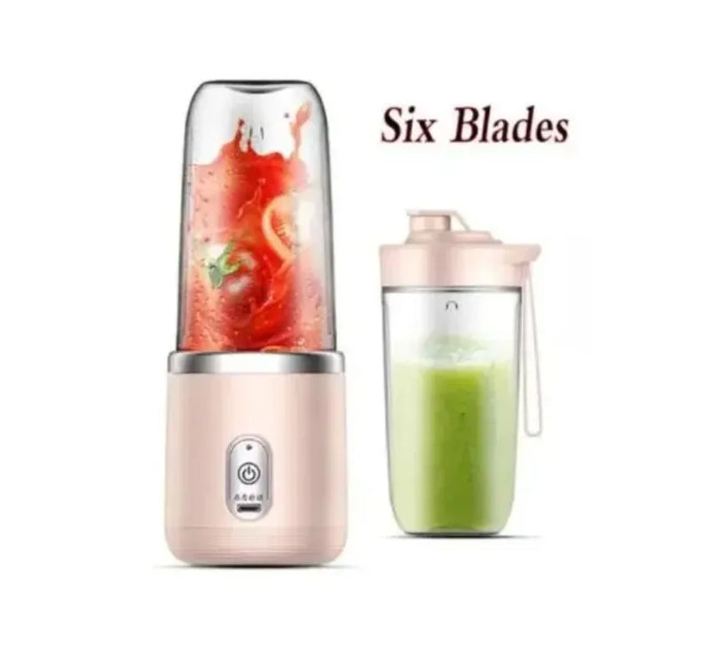 Portable Fruit Mixers Juicers Double Cup Fruit Juice Blenders Summer Electric Juicer USB 6 Blades Juicer Cup Machine for Kitchen