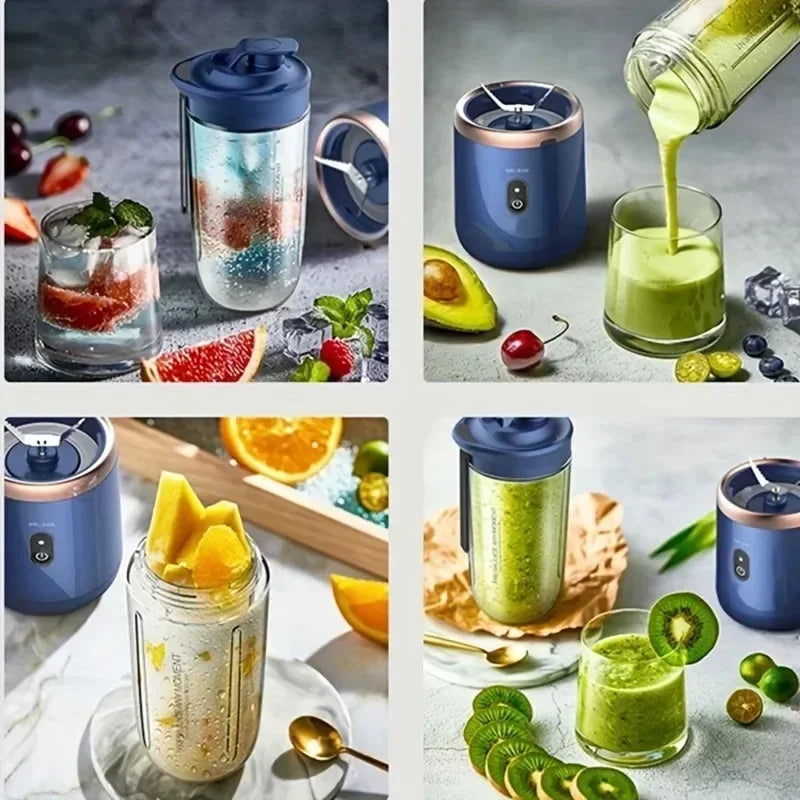 Portable Fruit Mixers Juicers Double Cup Fruit Juice Blenders Summer Electric Juicer USB 6 Blades Juicer Cup Machine for Kitchen