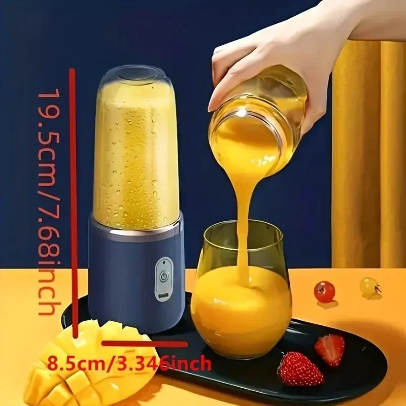 Portable Fruit Mixers Juicers Double Cup Fruit Juice Blenders Summer Electric Juicer USB 6 Blades Juicer Cup Machine for Kitchen