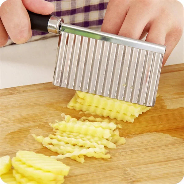 Potato Wavy Edged Knife Stainless Steel Kitchen Gadget Vegetable Fruit Cutting Tool Kitchen Accessories French Fries Machine