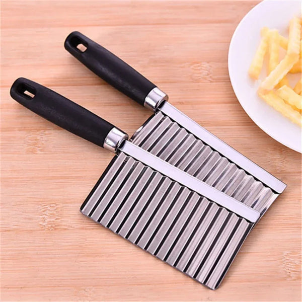 Potato Wavy Edged Knife Stainless Steel Kitchen Gadget Vegetable Fruit Cutting Tool Kitchen Accessories French Fries Machine