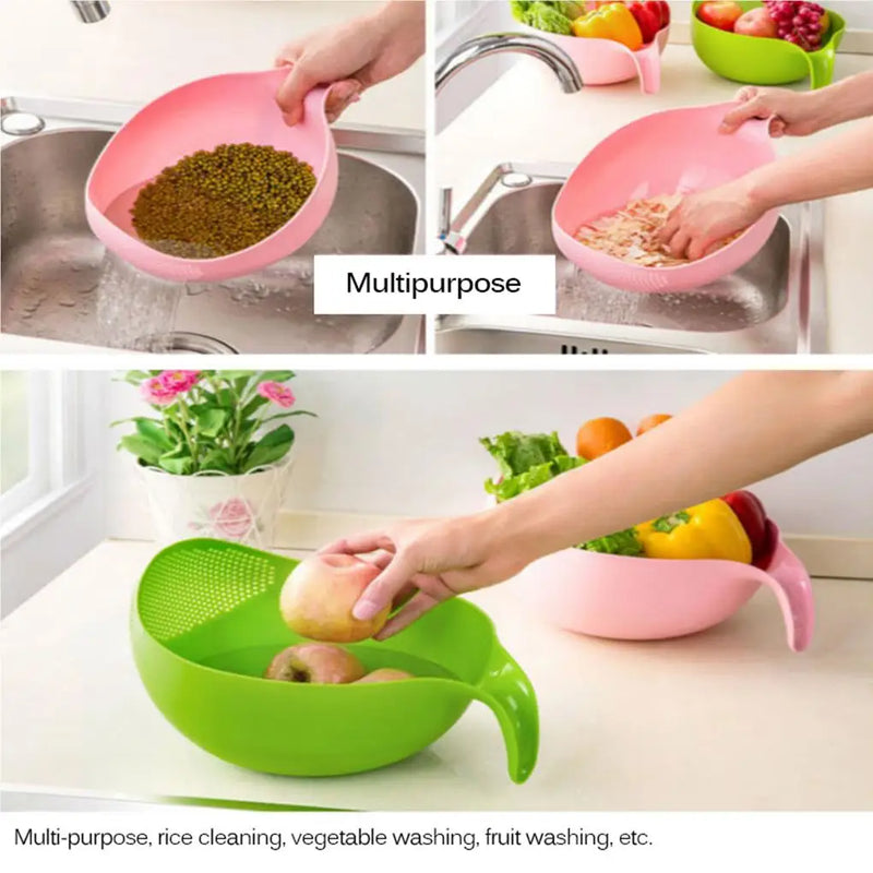 Rice Washing Filter Strainer Basket Colander Sieve Fruit Vegetable Bowl Drainer Cleaning Tools Home Kitchen Kit kitchen tools