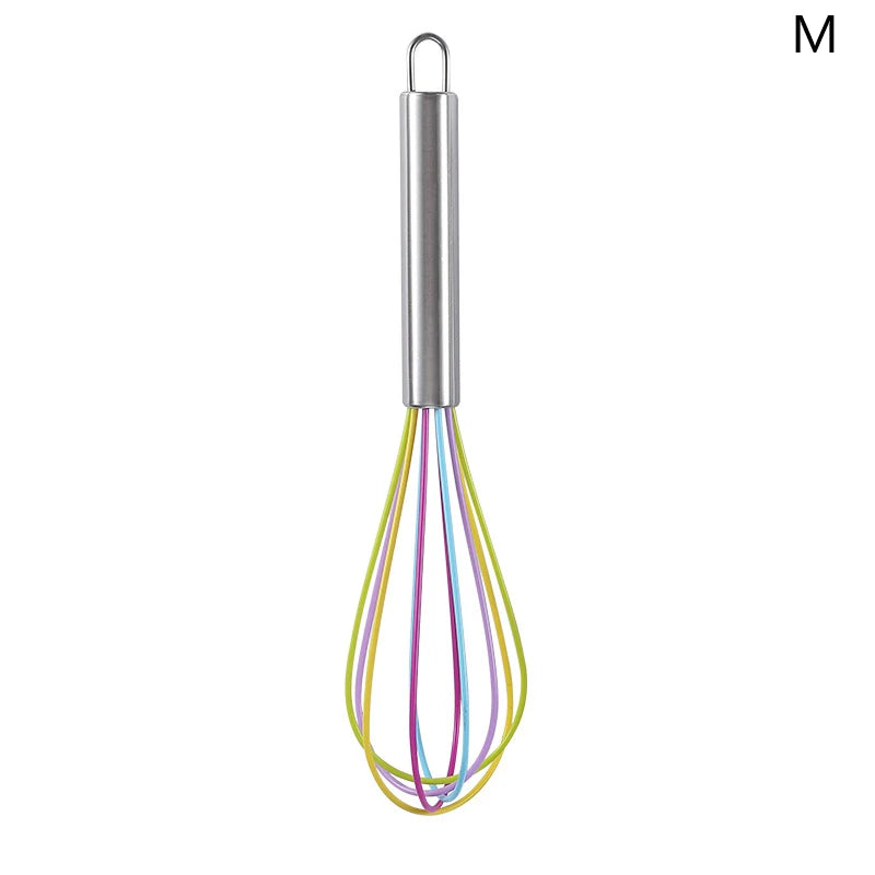 Stainless Steel Balloon Wire Silicone Whisk Manual Egg Beater Mixer Kitchen Baking Utensil Milk Cream Butter Whisk Mixer