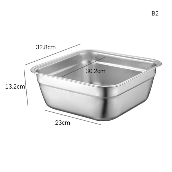 Stainless Steel Square Storage Organizer Tray Washing Vegetables Food Drain Basin Fruits Drain Basket Kitchen Accessories